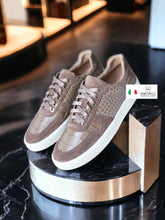 Skórzane trampki w kolorze latte macchiato